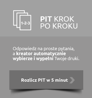 PIT krok po kroku. Odpowiedz na proste pytania, a kreator automatycznie wybierze i wypełni Twoje druki. Rozlicz PIT w 5 minut.